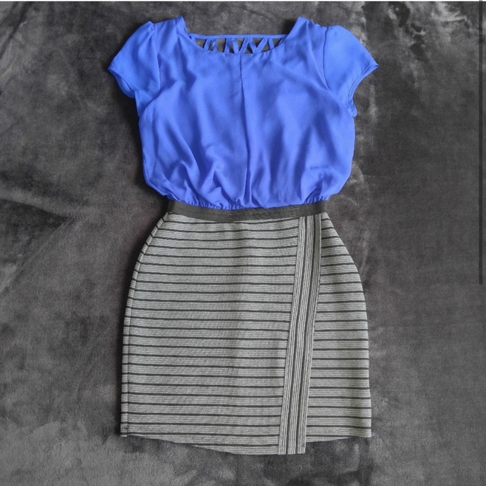 EUC Mixed Media Mini Dress